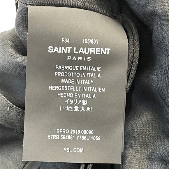 NWT Saint Laurent Paris Deep V Skater Mini Dress Star Print Red Black Sz 34 - Picture 14 of 15